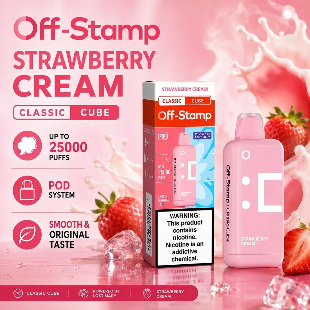 Strawberry Cream Off-Stamp X Classic Cube Pod 25K