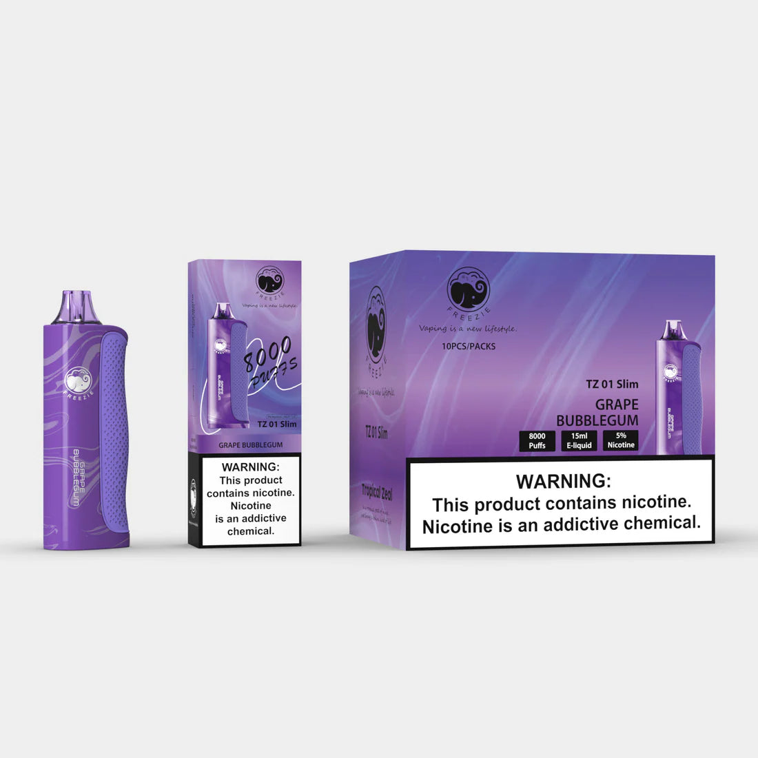 Grape BubbleGum Vape – 8000 Puffs Disposable